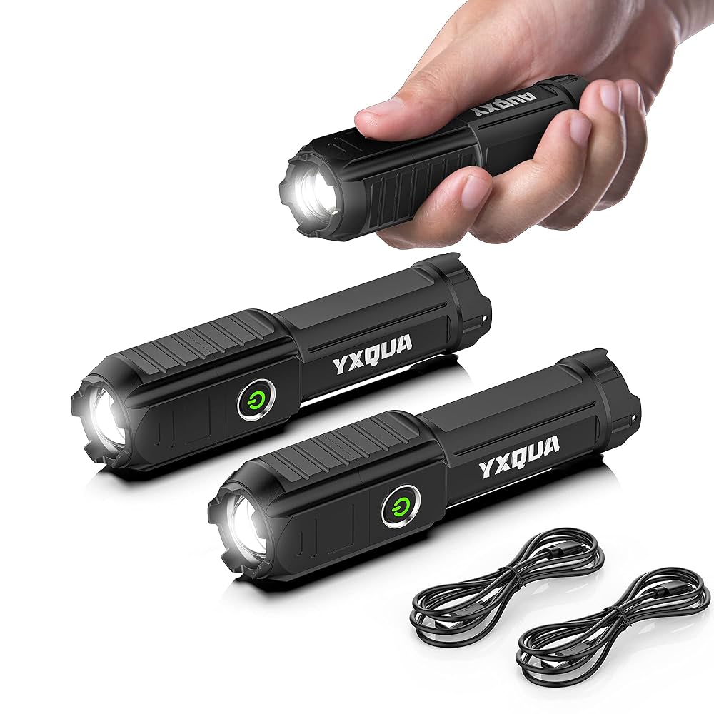 Amazon.co.jp: USB充電式懐中電灯 2個パック - 小型&明るいLED